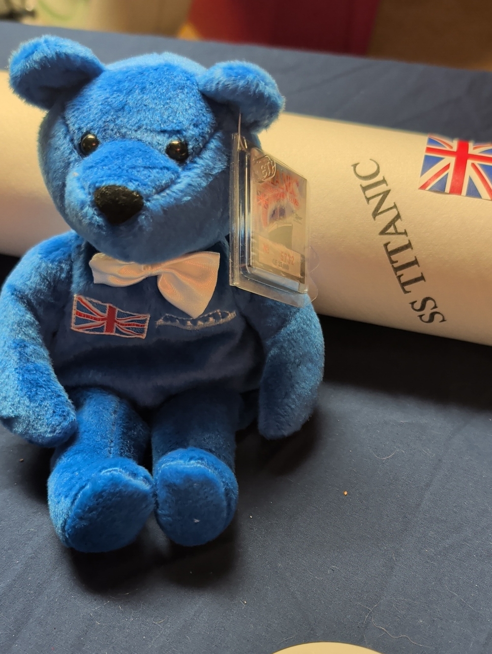 Blue SS Titanic Souvenir Bear with Bow